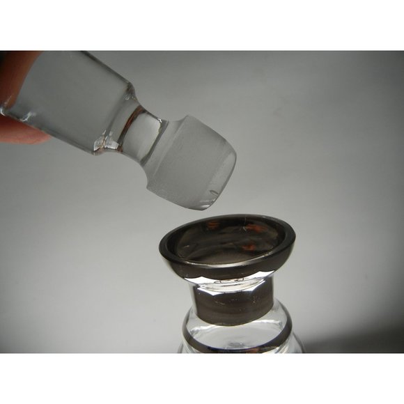 Vintage Bohemia Crystal Decanter Beaker Sterling Silver Design Czech - Picture 9 of 13